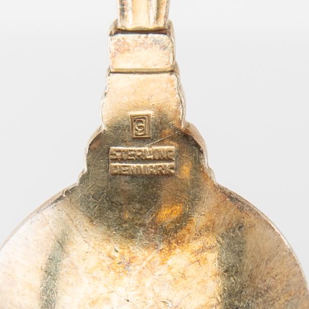 Johan Rohde, skedar 7+5 st "Konge/Achorn" sterlingsilver för Georg Jensen efter 1945.