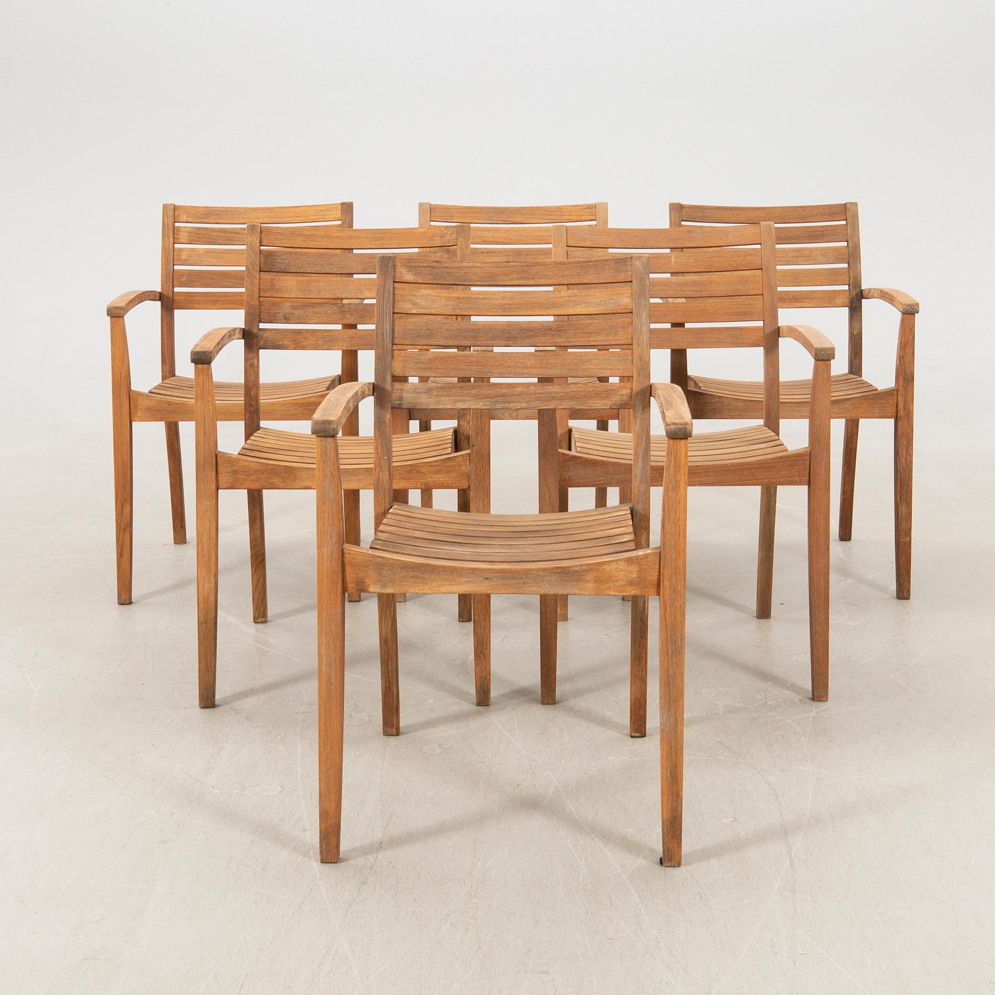 Jakob Berg trädgårdsmöbel 7 dlr "Ballare" för Fritz Hansen Danmark sent 1900-tal.
