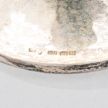 LJUSSTAKE, silver, art déco, kontrollstämplad Konrad Wolff Oy, Helsingfors 1930.