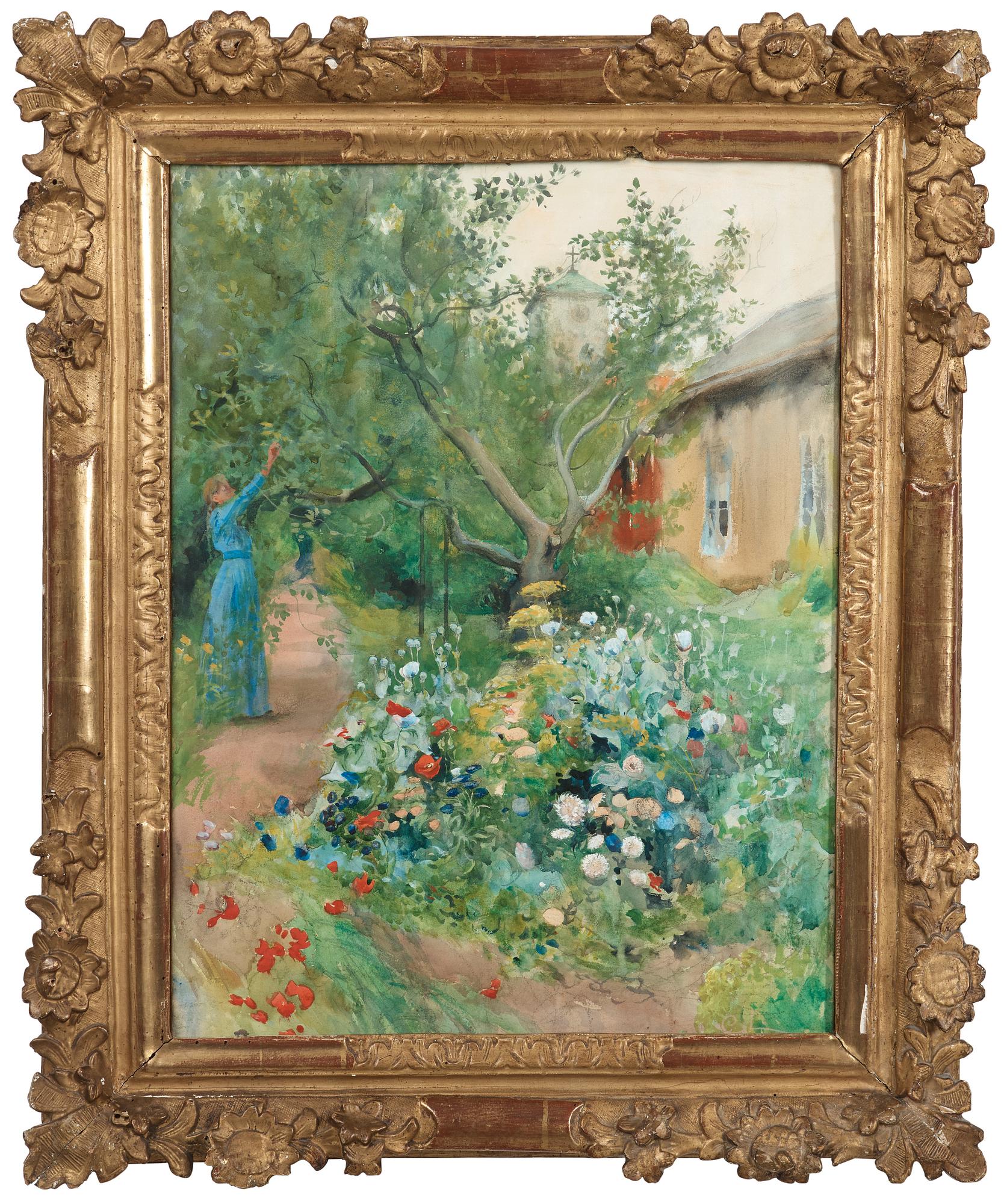 Carl Larsson, Trädgårdsscen från Marstrand.