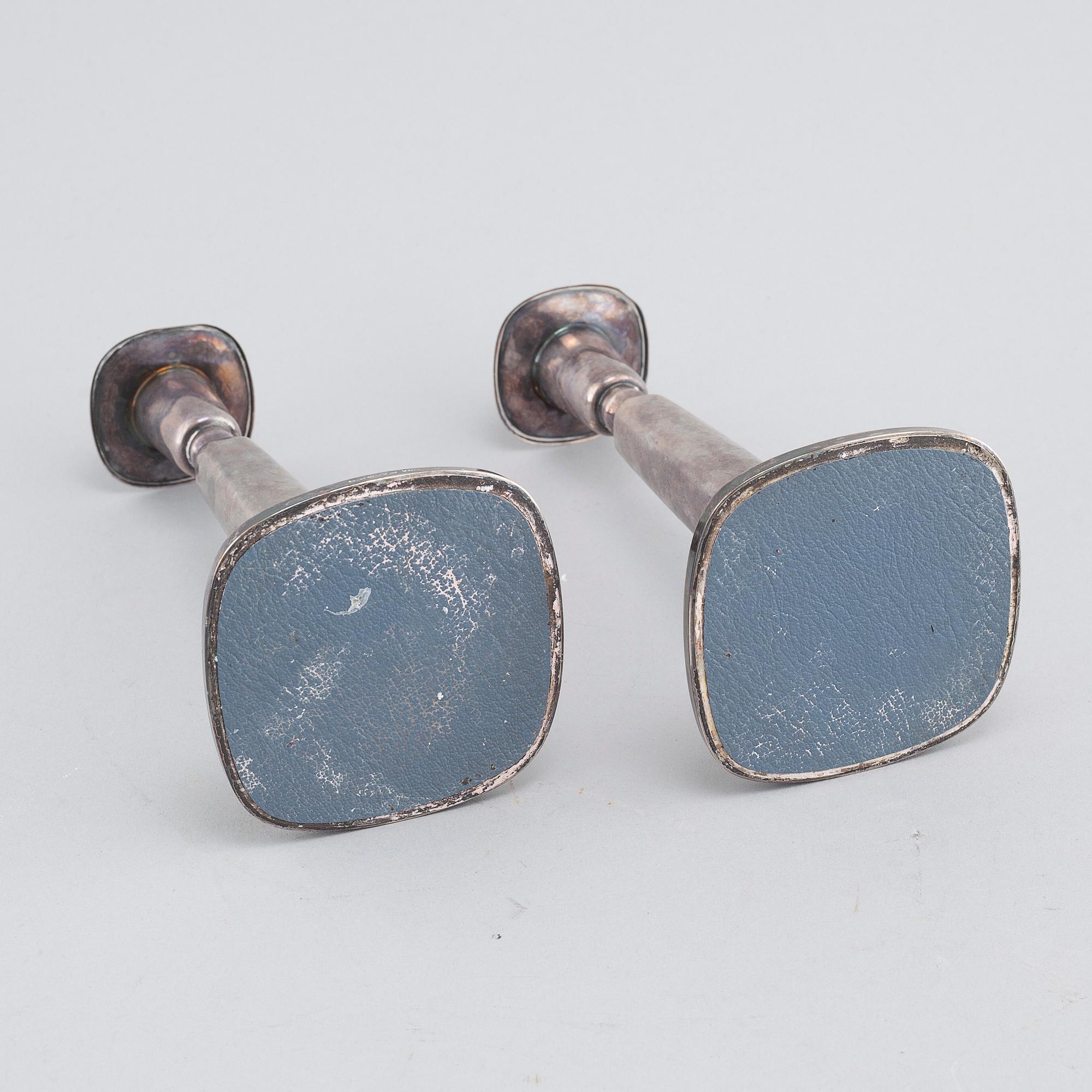 A pair of Swedish silver candlesticks from 1966.