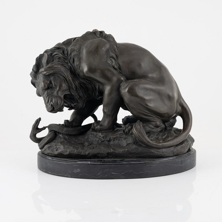 Antoine Louis Barye, after, 'Lion au Serpent'.