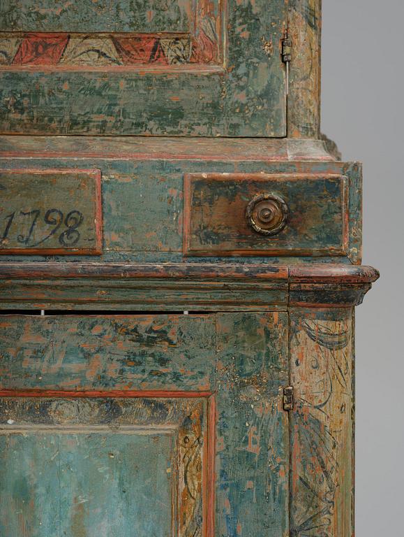 A Swedish polychrome-painted rococo cabinet, late 18th century.