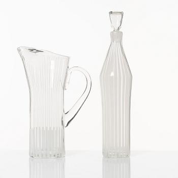 Bengt Orup, glasservis, "Strikt", 75 delar, Johansfors, 1950-tal.