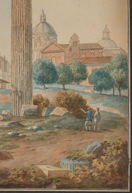 OKÄND KONSTNÄR, 1700-TAL, Castors och Pollux tempel, Forum Romanum.