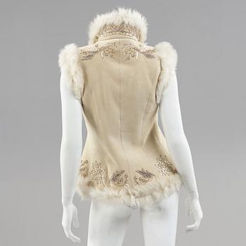 A lambskin-leather vest by Ralph Lauren.