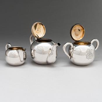 Teservis i schatull, 4 delar, silver, S:t Petersburg 1894. Oidentifierad mästare, C.A.
