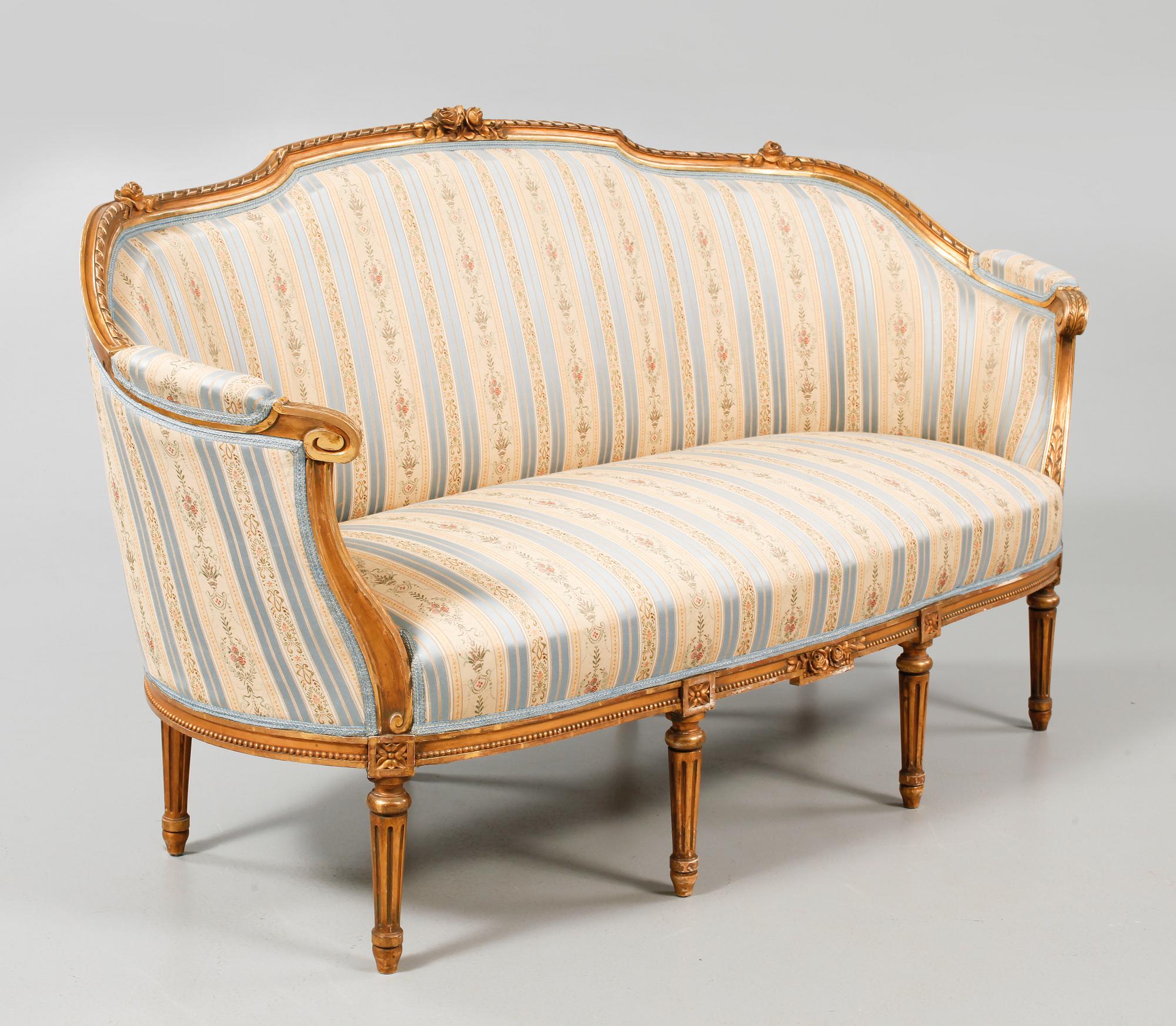 SALONGSGRUPP, 6 delar, gustaviansk stil, 1900-talets första hälft.