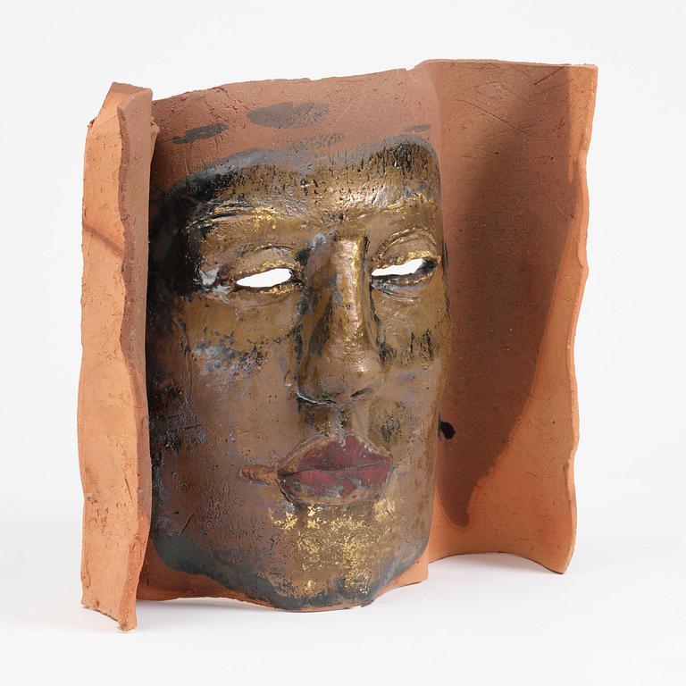 Hertha Hillfon, a partially glazed earthenware relief, own studio, Stockholm.