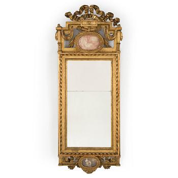 A swedish gustavian mirror, Gothenburg. Late 18th century.