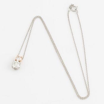 Two brilliant cut diamond necklace,