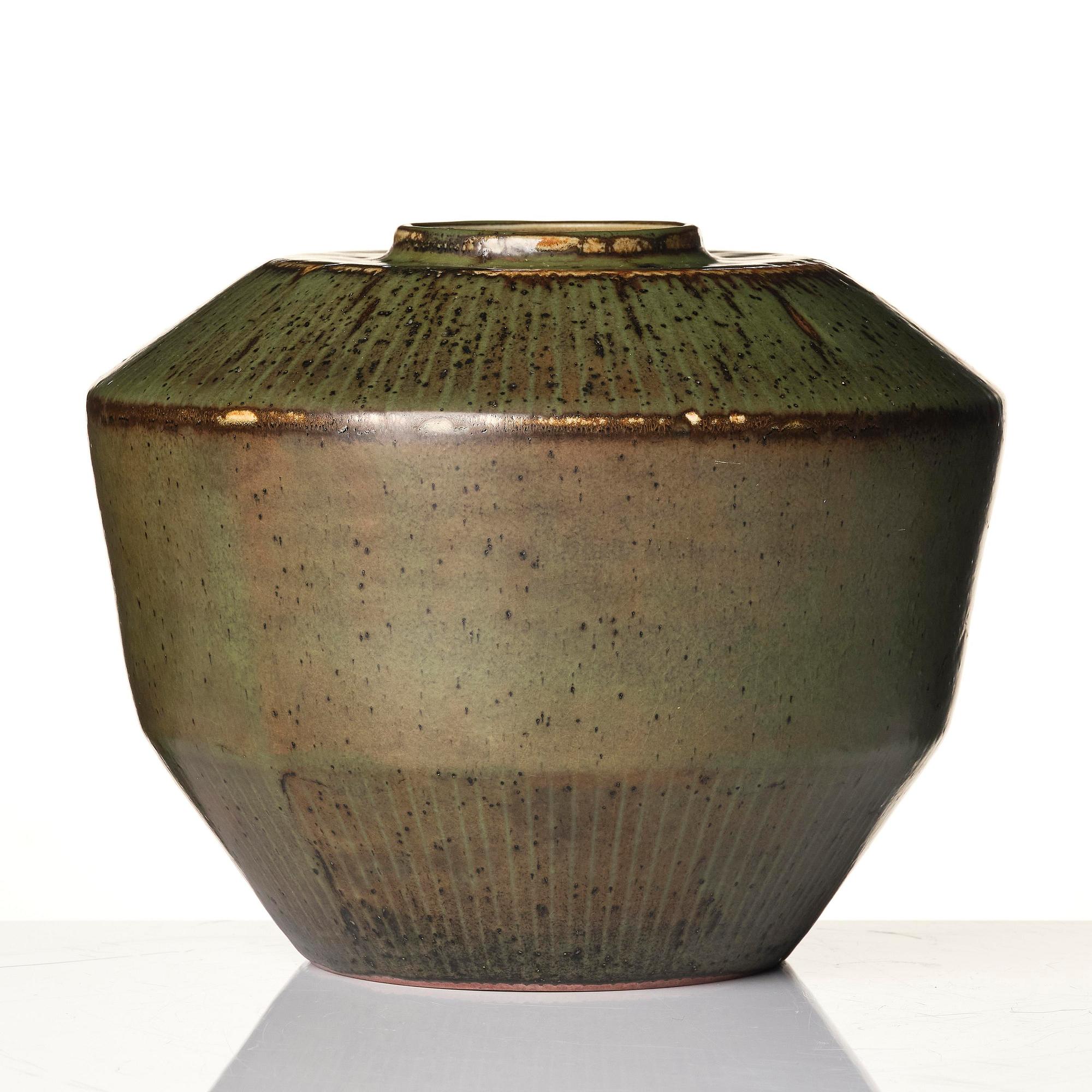 Carl-Harry Stålhane, unik vas, stengods, Rörstrand 1957.