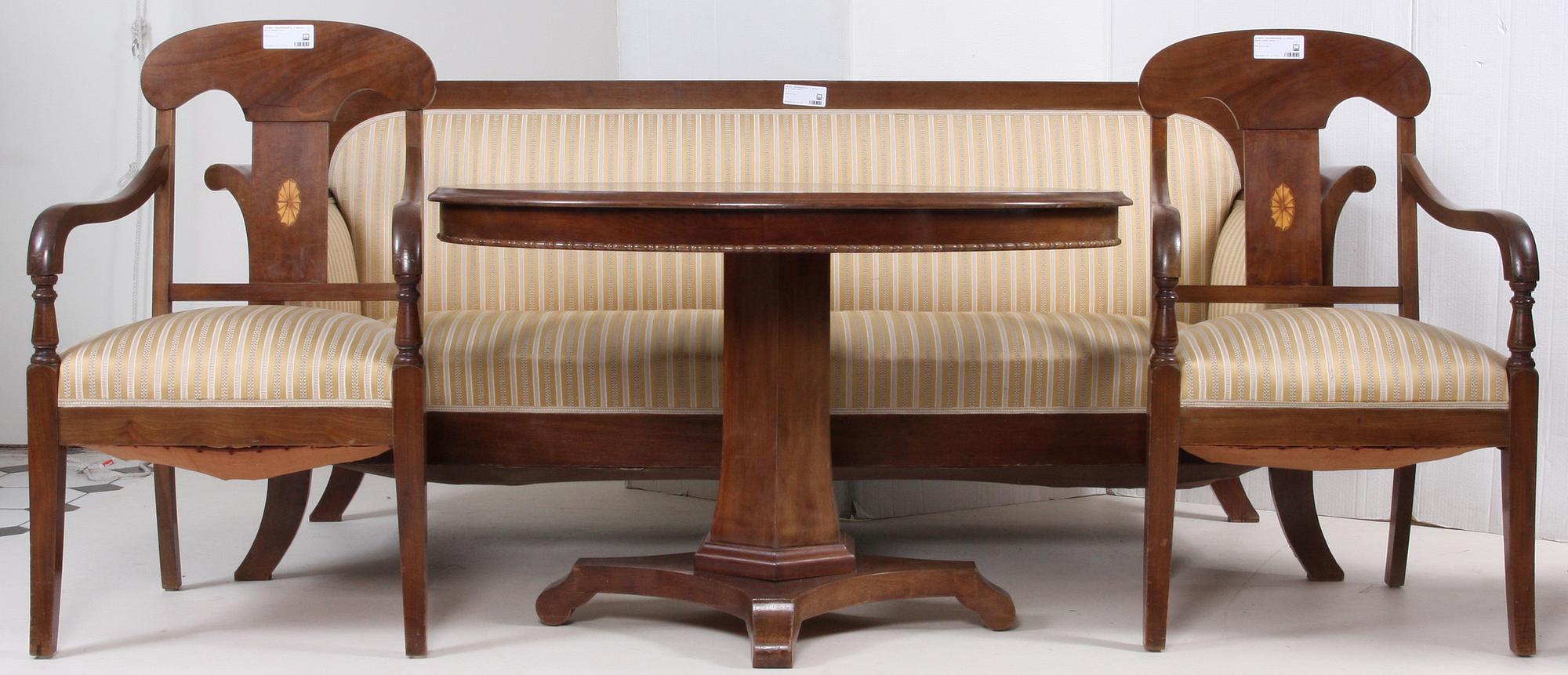 SALONGSGRUPP, 4 delar, Karl Johan-stil, 1900-tal.