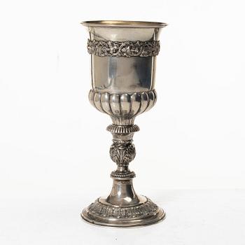 Cup and pipe, silver, one with mark of Claes Christian Carlén, Borås 1854.