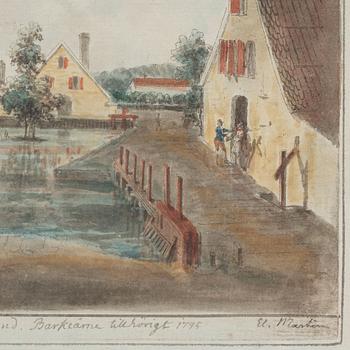Elias Martin, "Vuë af Gysinge Bruk i Jästrikland. Bark änu tillhörigt 1795".