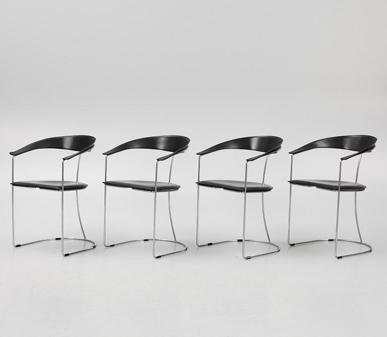 Armchairs, 6 pcs, "Ursula", Arrben, Italy, 1980s.