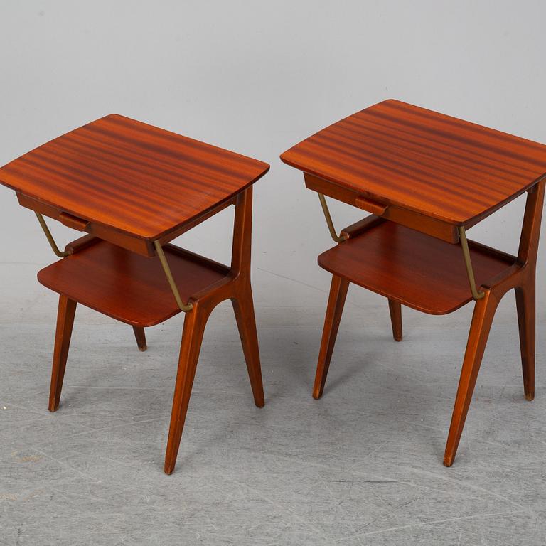 A 1940/50's pair of mahogany bedside tables.