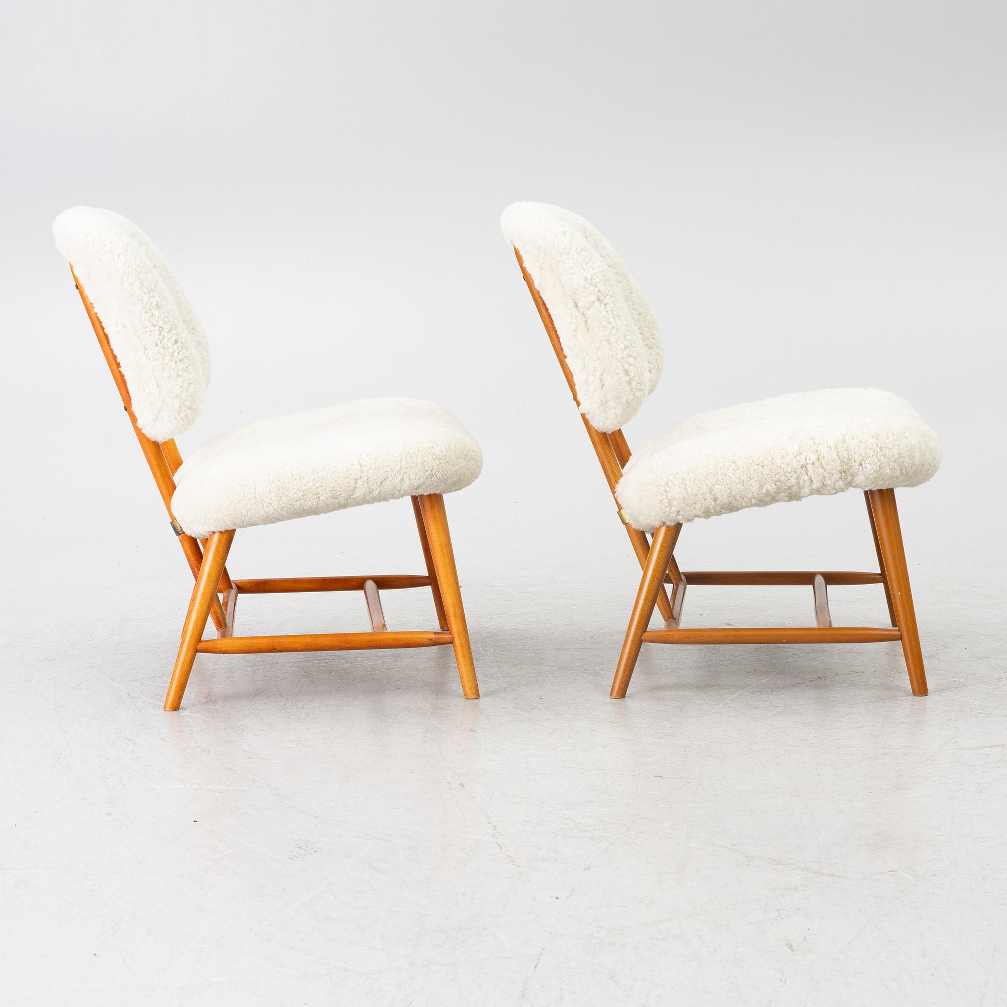 Alf Svensson, Armchairs, a pair, “TeVe”, Bra Bohag, Studio Ljungs Industrier AB, Malmö, 1950s.