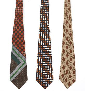 388. A set of three 1970s silk ties by Yves Saint Laurent.