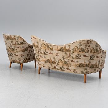 Carl Malmsten, soffa och fåtölj, "Samspel", 1900-talets andra hälft.