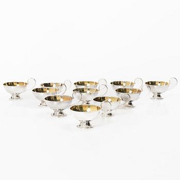 Eleven Swedish silver punch mugs, mostly Ceson, Gothenburg.