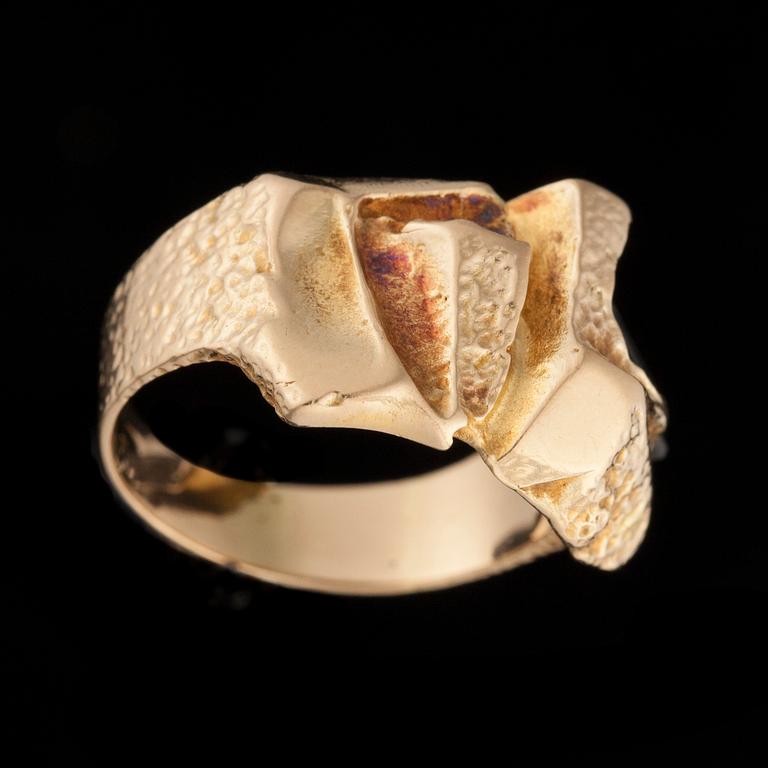RING, 14K guld, turmalin. Björn Weckström, Lapponia. Vikt ca 7,1 g.