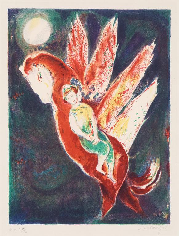 Marc Chagall, "Then the Old Woman Mounted the Ifrit's Back..." ur: "Four Tales from the Arabian Nights".
