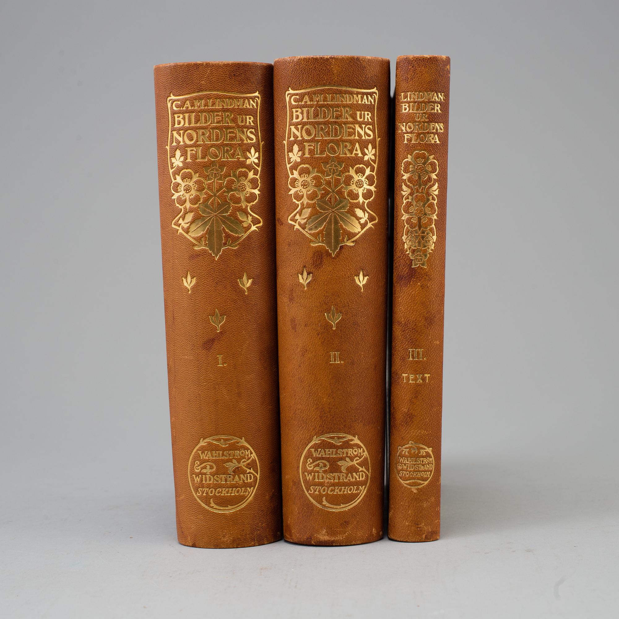 A set of three books, "Bilder ur Nordens Flora", CAM Lindman.