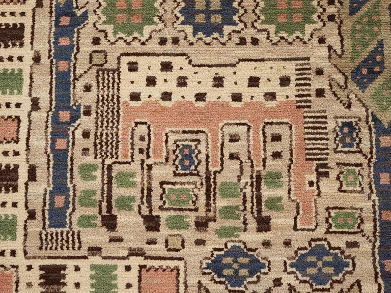 Märta Måås-Fjetterström, Matta, "Hästhagen", flossa, ca 332-337 x 216,5-222 cm, signerad AB MMF.