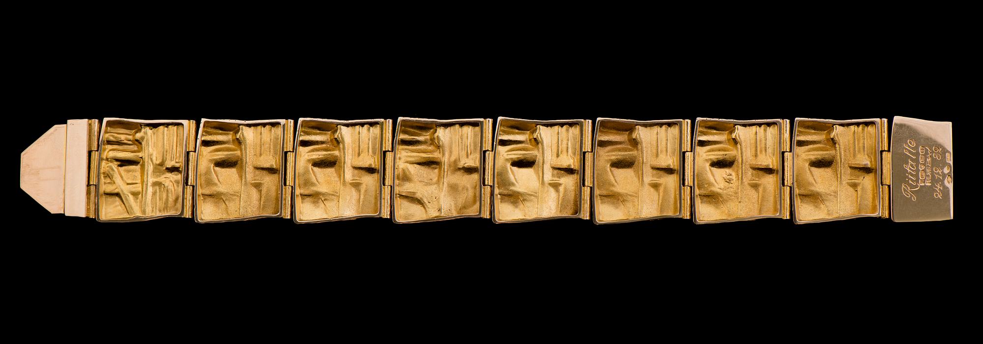 Björn Weckström, BRACELET, "Suma", 14K gold. Lapponia 1971.