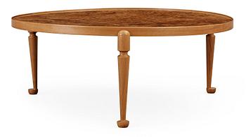 449. A Josef Frank walnut and burrwood sofa table by Svenskt Tenn.