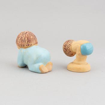Lisa Larson, eight stoneware figurines, seven for K-Studion, Gustavsberg.