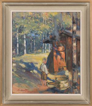 Ilmari Huitti, oil on board, signed and dated-44.