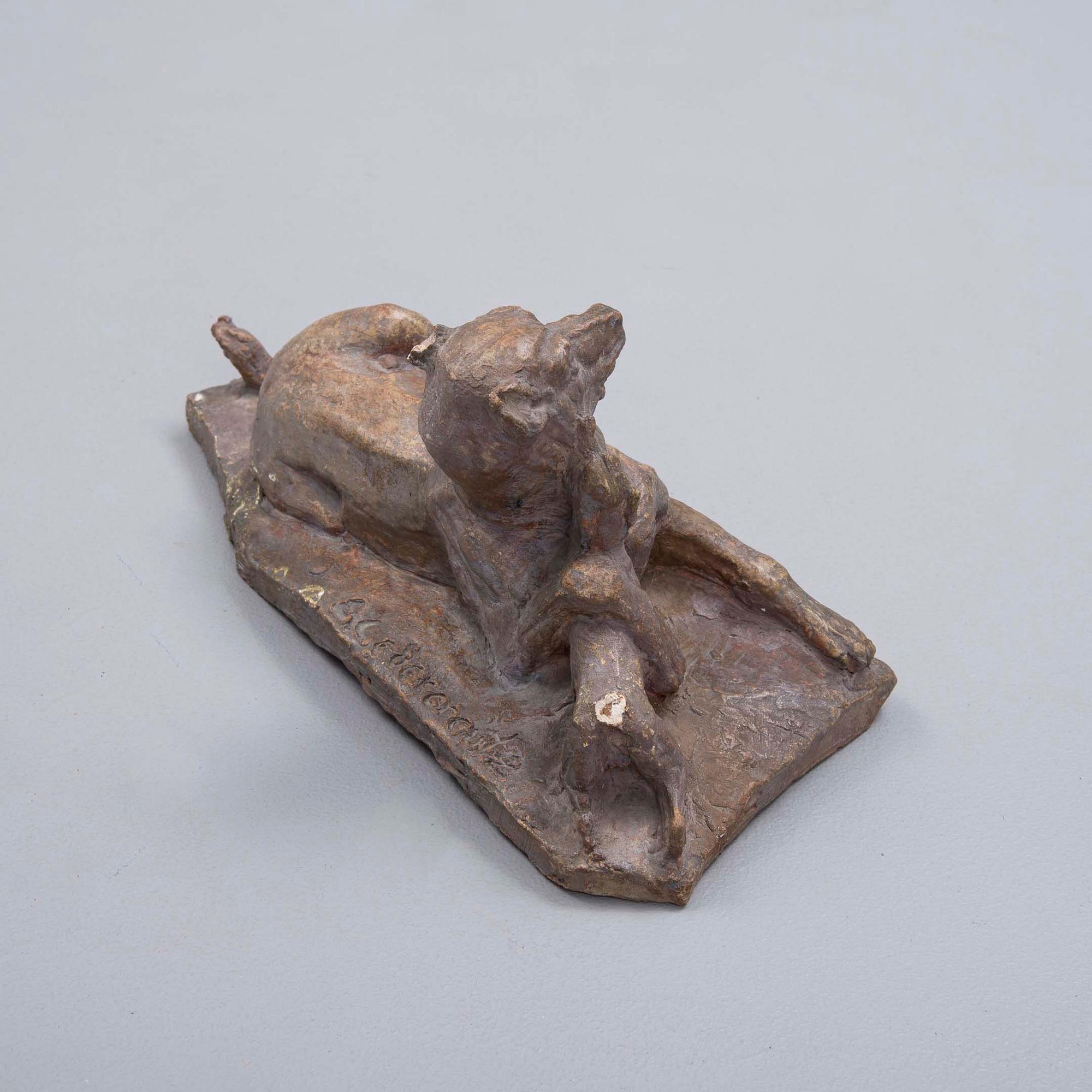 EMIL CEDERCREUTZ, skulptur, rödlera, signerad i godset.