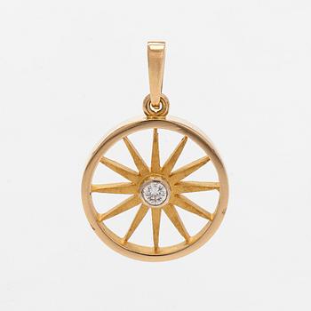 Hänge, briljantslipad diamant, 18K guld, A. Tillander.