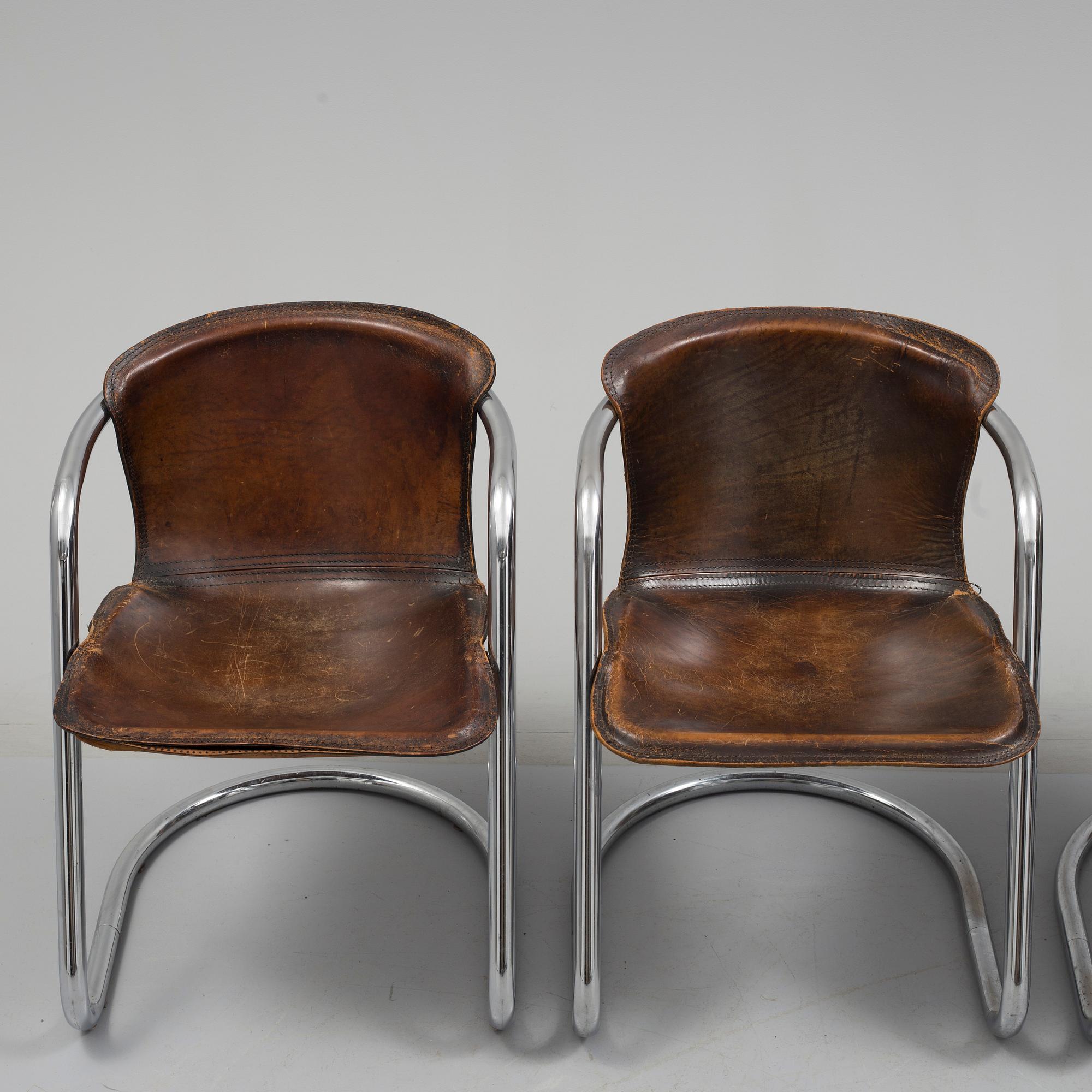 Four 1970s  'Cidue' chairs by Willy Rizzo, Italy.