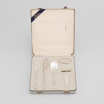 A set of 5 pcs sterling silver cutlery, W&S Sorensen. Denmark. First half of the 20th century.