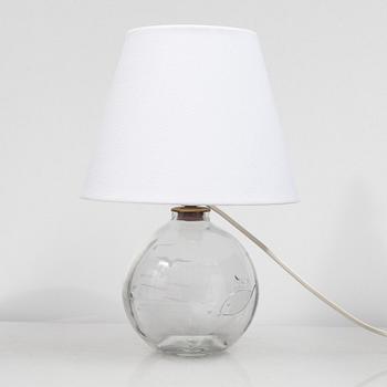 Orrefors, bordslampa, 1930-40-tal.