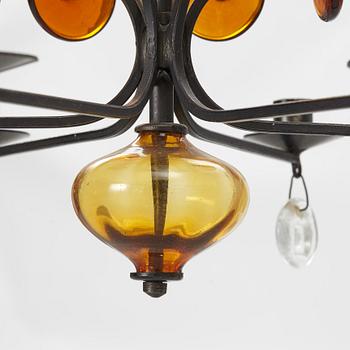 Erik Höglund, ceiling chandelier, Boda Smide, second half of the 20th century.