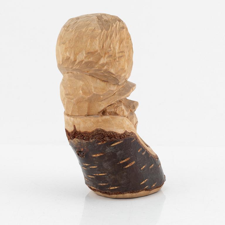 Bengt Jonsson, birch sculpture, signed.