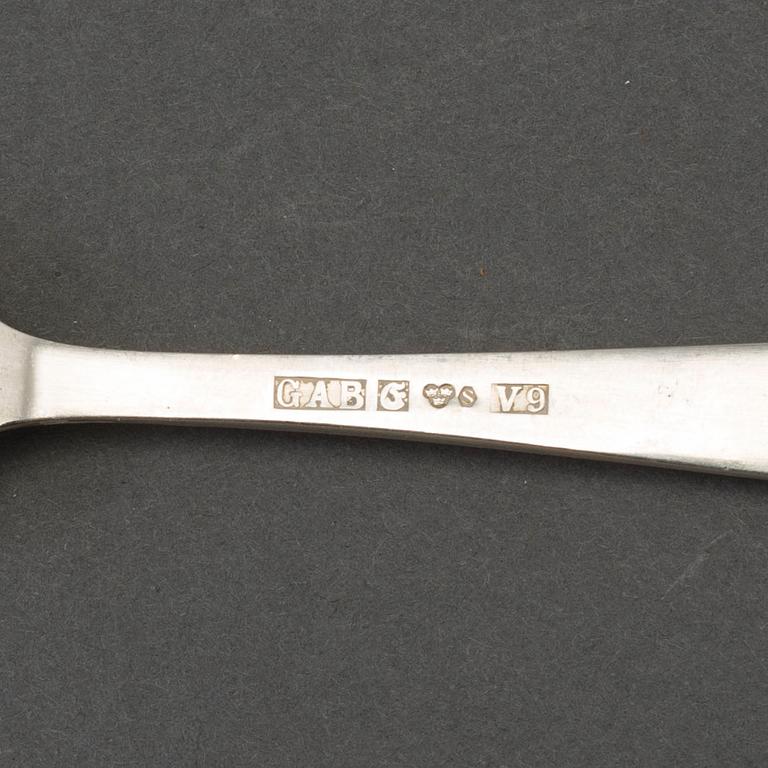 40 psc silver cutlery by Jacob Ängman, model 'Rosenholm', GAB, late 20th century.