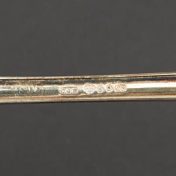 CG HALLBERG, skedar, 6 st, silver, Stockholm, 1920/30-tal.