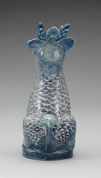 A blu Ge-glazed figurine of a Qilin, Qing dynasty, presumably 18th century.