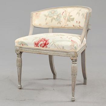 BALJFÅTÖLJ, gustaviansk, 1800-tal.