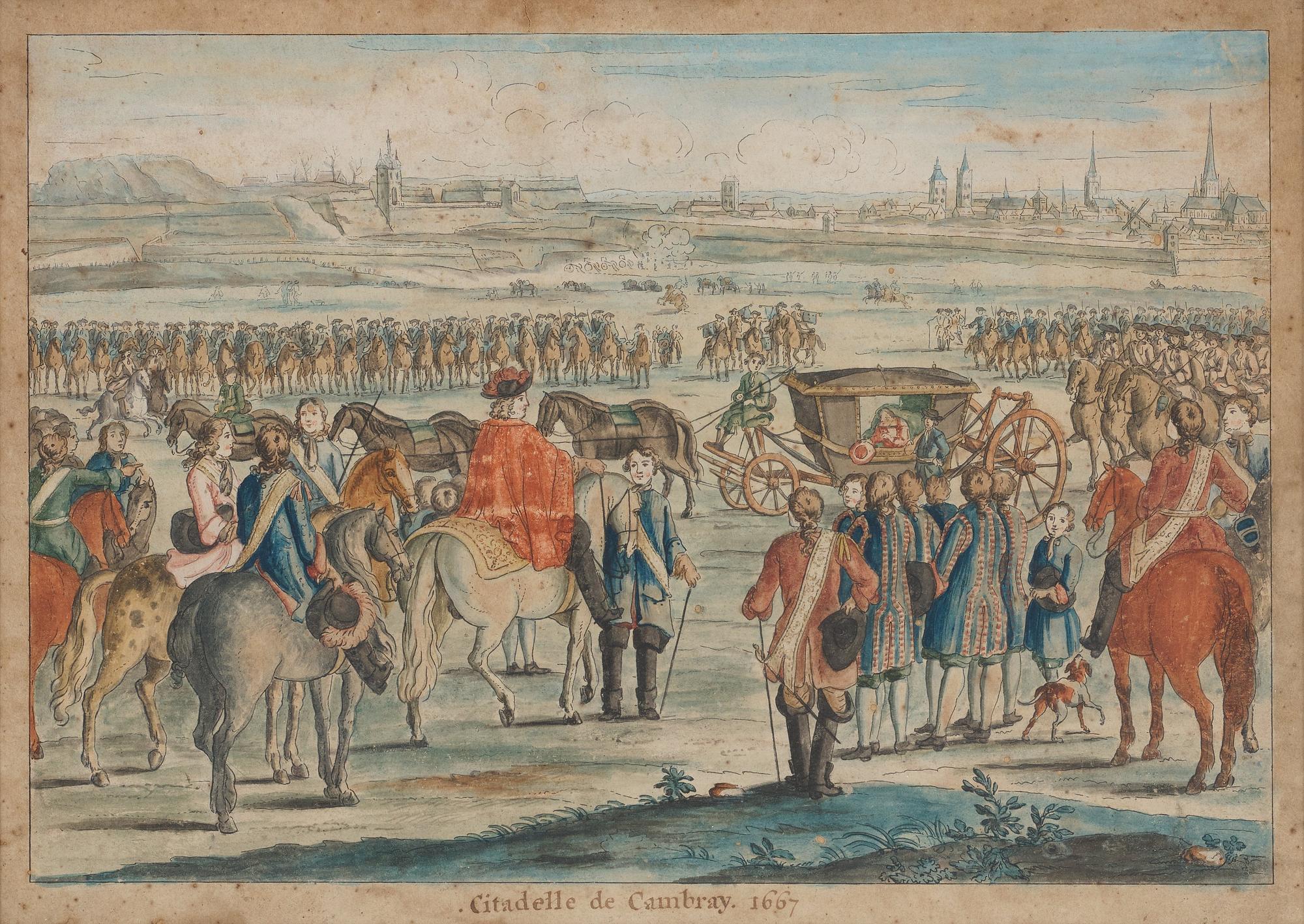 ADAM FRANS VAN DER MEULEN, Tillskrivna, akvareller, 6 st.