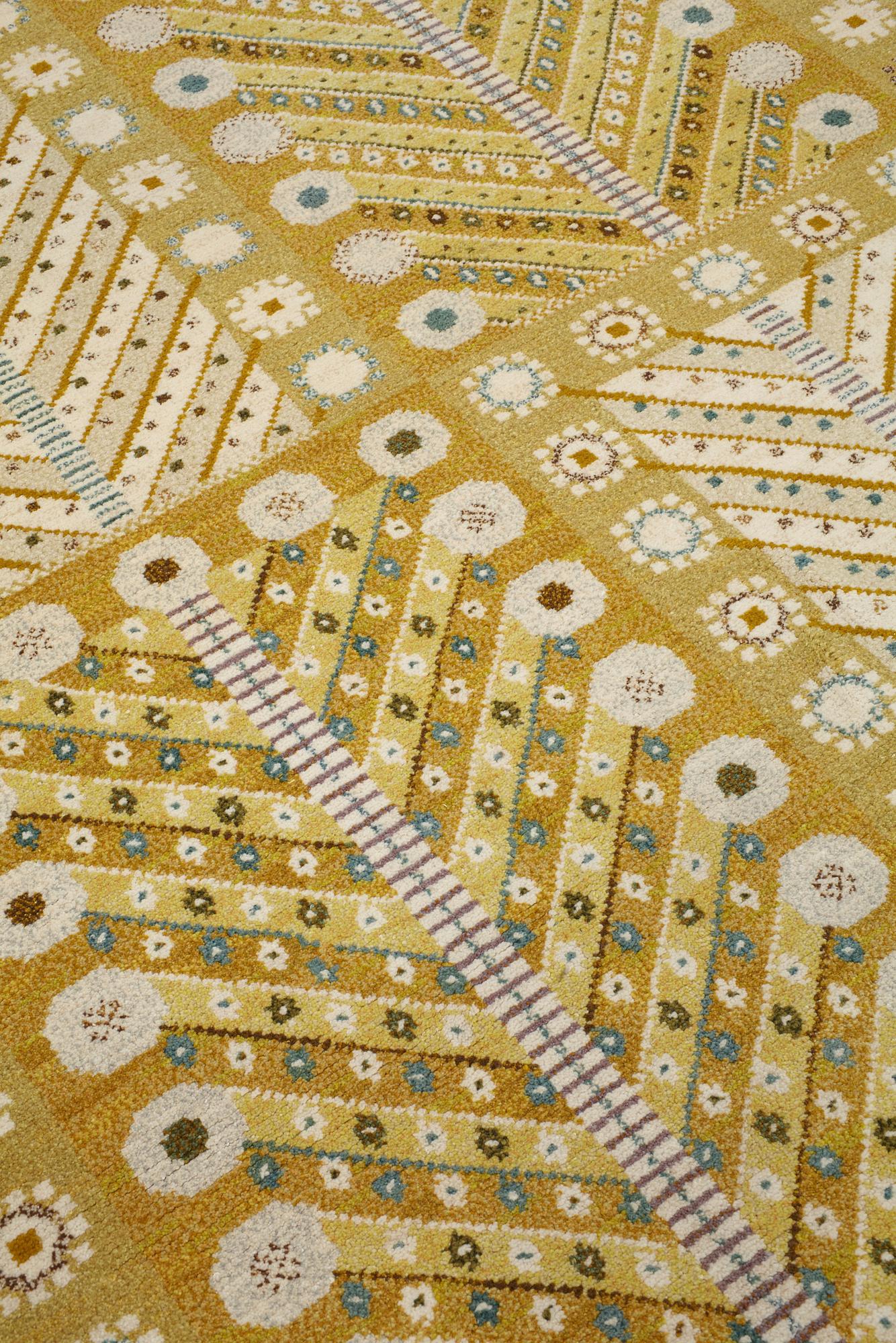 Marianne Richter, A CARPET, "Gula trädet", knotted pile, ca 236,5 x 178,5 cm, signed AB MMF MR.