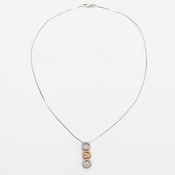 HALSBAND, 14K vit- och gultguld, diamanter ca 0.33 ct tot.
