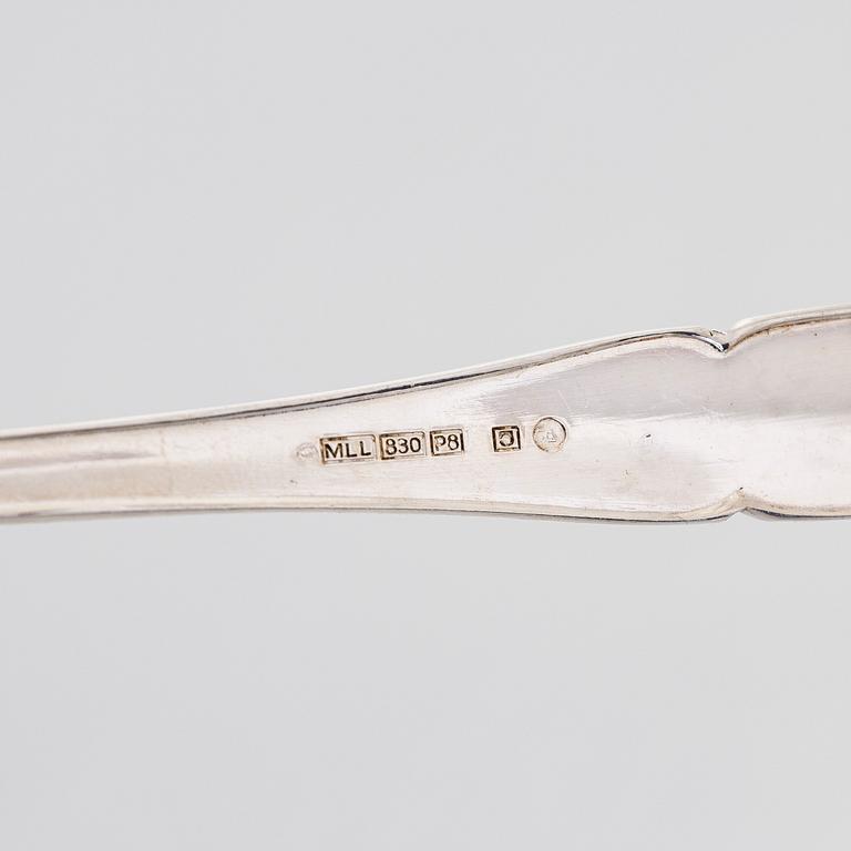Aterinsarja, 65 dosaa, hopeaa, "Chippendale", suomalaiset valmistajat, 1900-2000-luku.