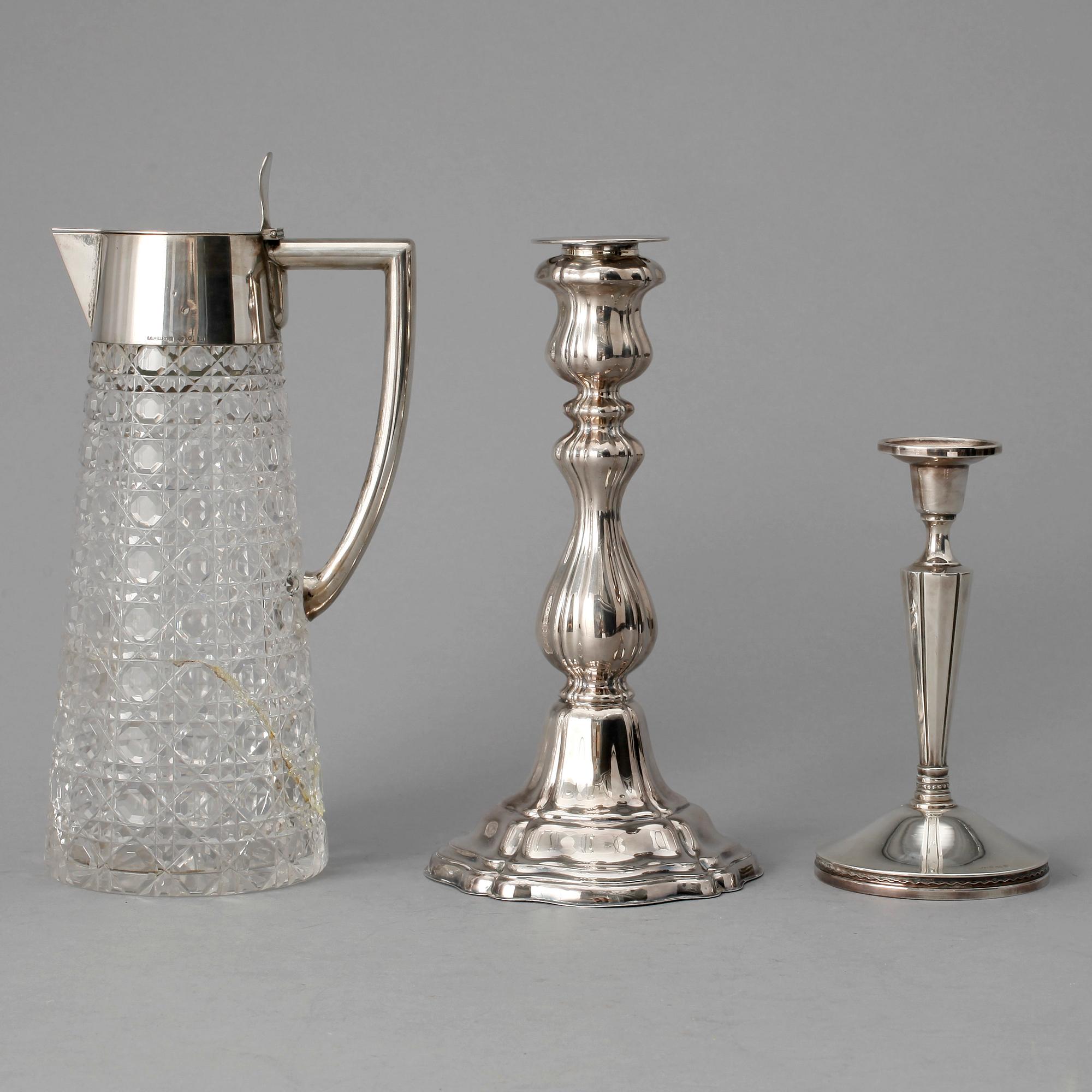PARTI SILVER, 3 delar, glas och silver, bl a MGAB, 1964.