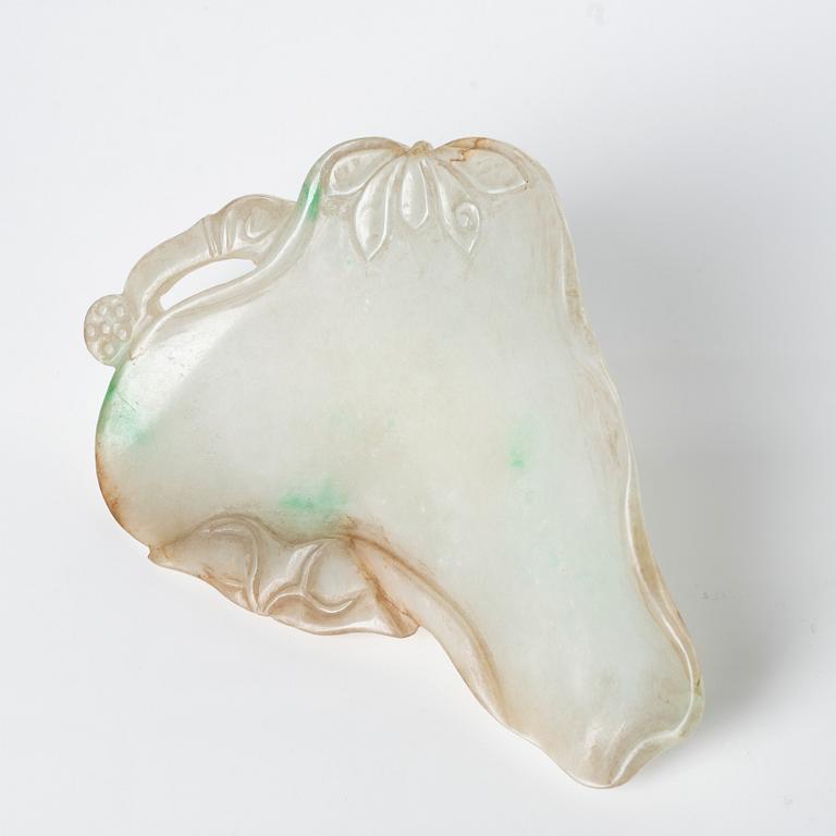 A Chinese nephrite brush washer, Qing dynasty, 19th Century.